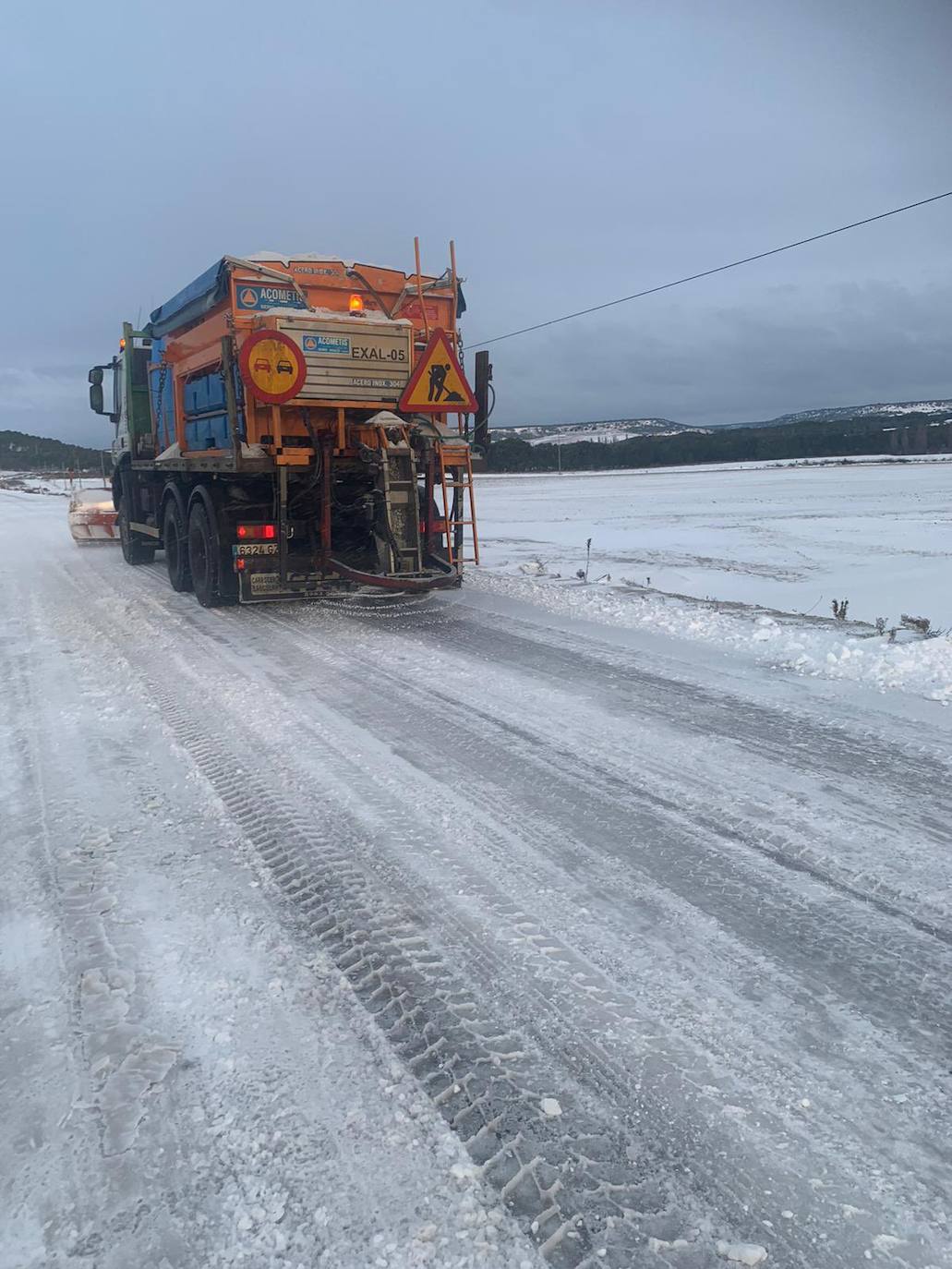 Nieve en las carreteras de la provincia de Valladolid. 