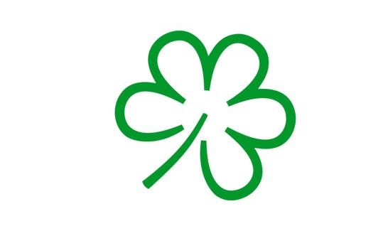 Estrella verde, que en realidad es un trébol de cinco hojas. 