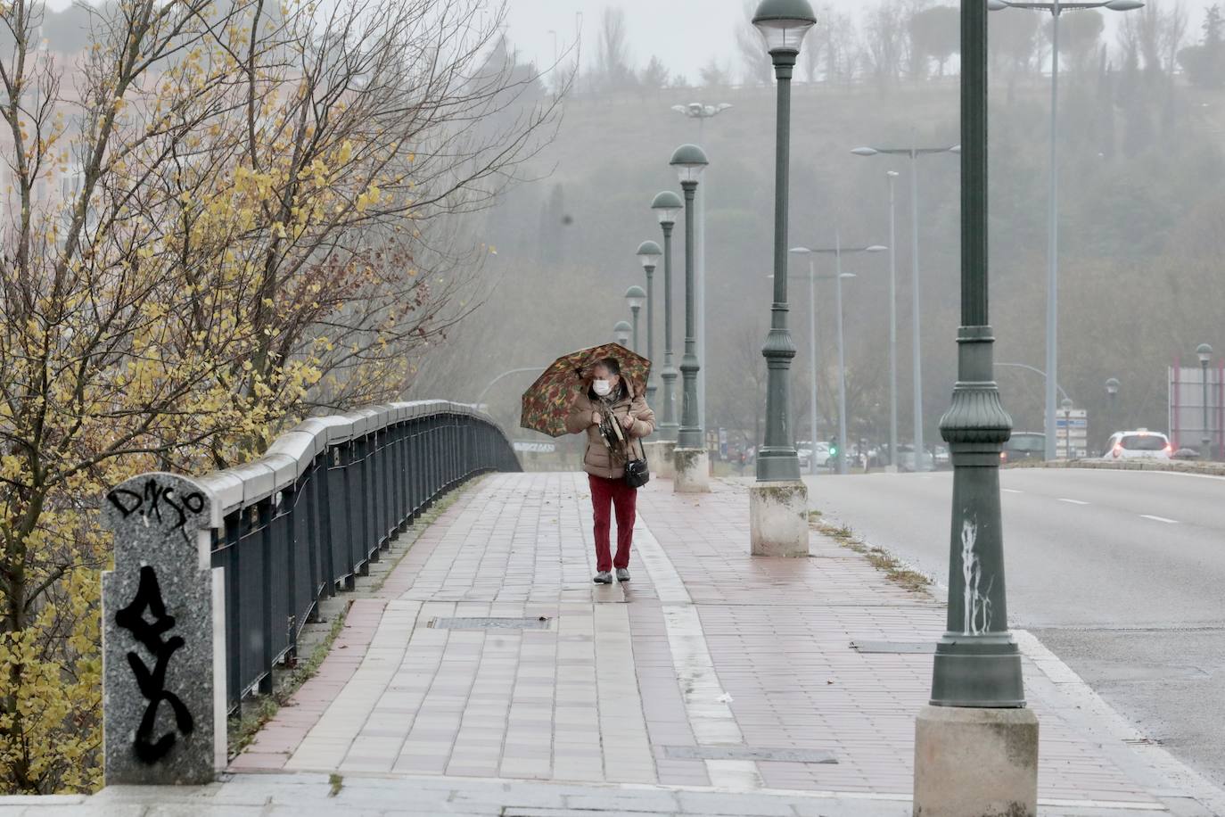 Lluvia y viento este martes en Valladolid. 