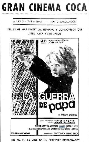 Cartel de 'El príncipe destronado', durante su proyección en los cines Coca en 1977. 