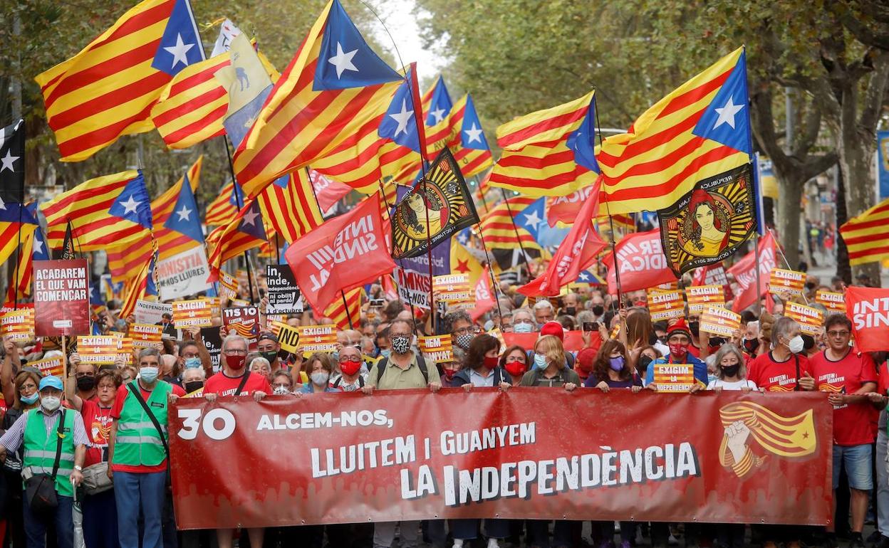 Manifestación de la ANC celebrada el 3 de octubre pasado para conmemorar el referéndum del 1-O.