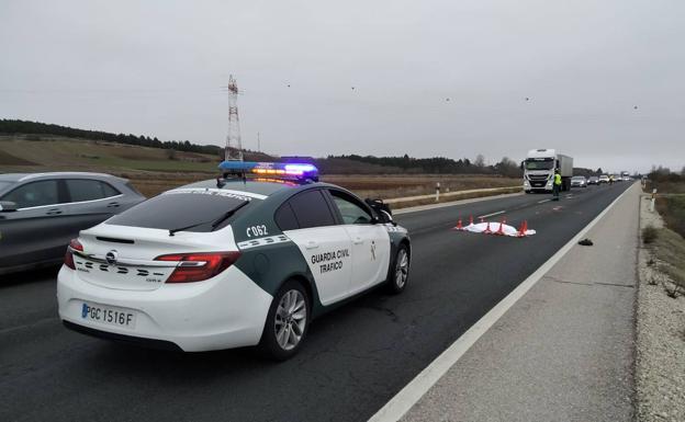 Imagen del lugar del accidente en Castrillo del Val.