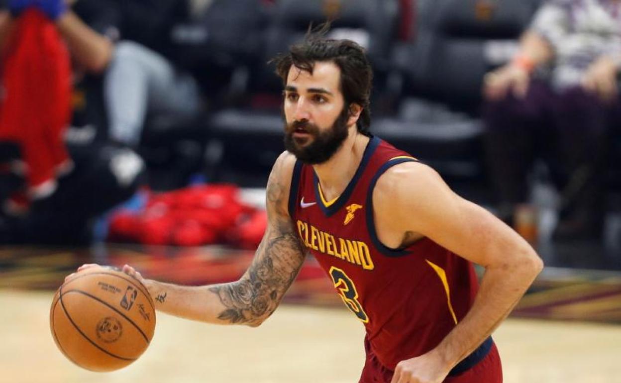 Ricky Rubio, durante un partido con los Cavaliers. 