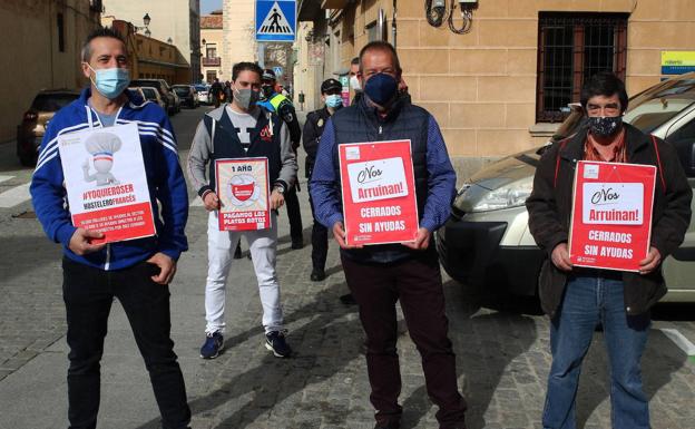 Protesta de la hostelería por el cierre del sector. 