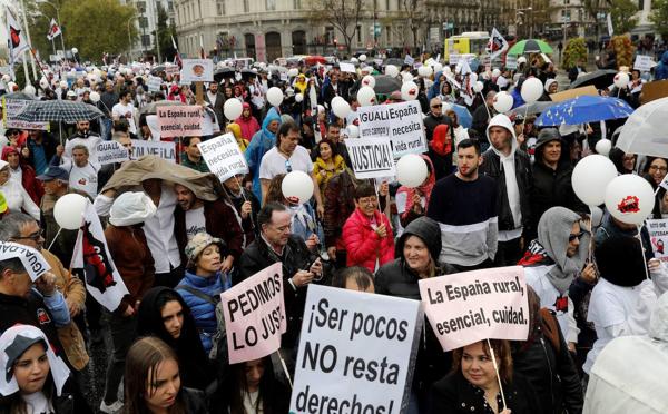 Manifestación de las plataformas de España Vaciada en Madrid en 2019.