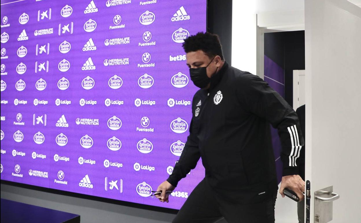 Ronbaldo, en la sala de prensa de Zorrilla en mayo del año pasado. 