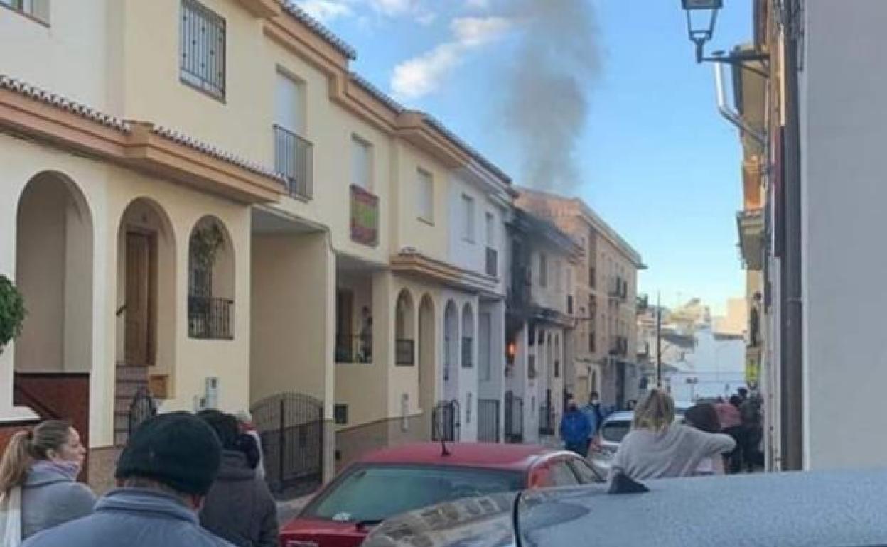 Lugar del incendio moral en Maracena.