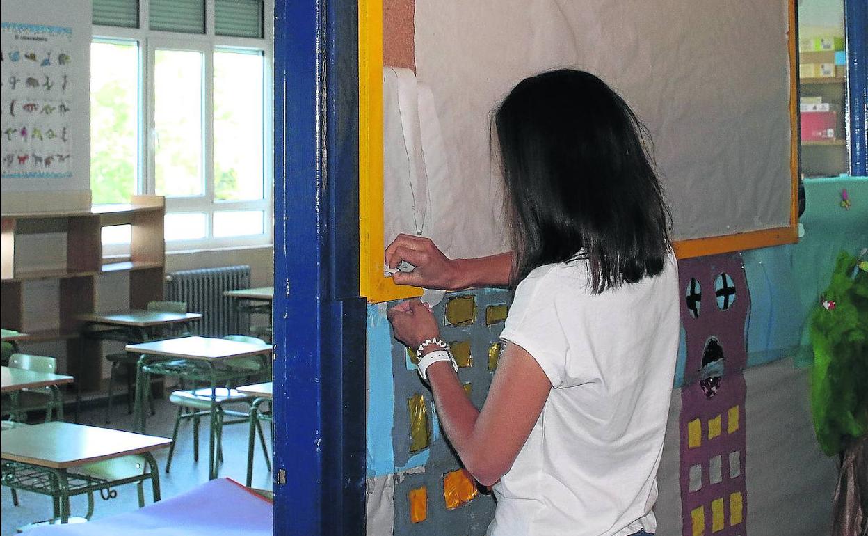 Preparativos del anterior curso escolar en un colegio de la capital segoviana. 