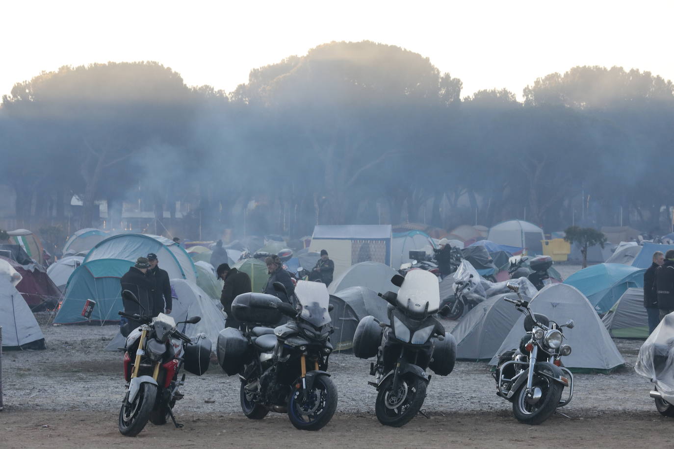 Fotos: Heladas y primeros rayos de sol en la jornada del sábado de Pingüinos (1/2)