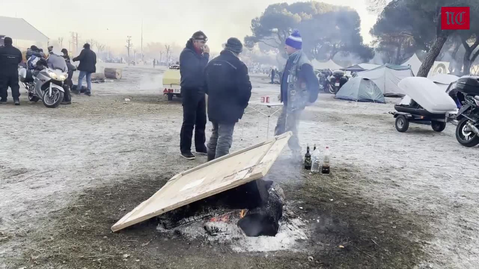 La zona de acampada de Pingüinos amanece helada el domingo