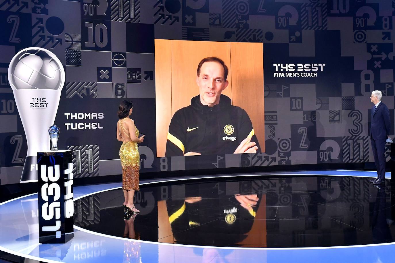 Thomas Tuchel, técnico del Chelsea, fue reconocido como mejor entrenador, tras ganar la Champions.