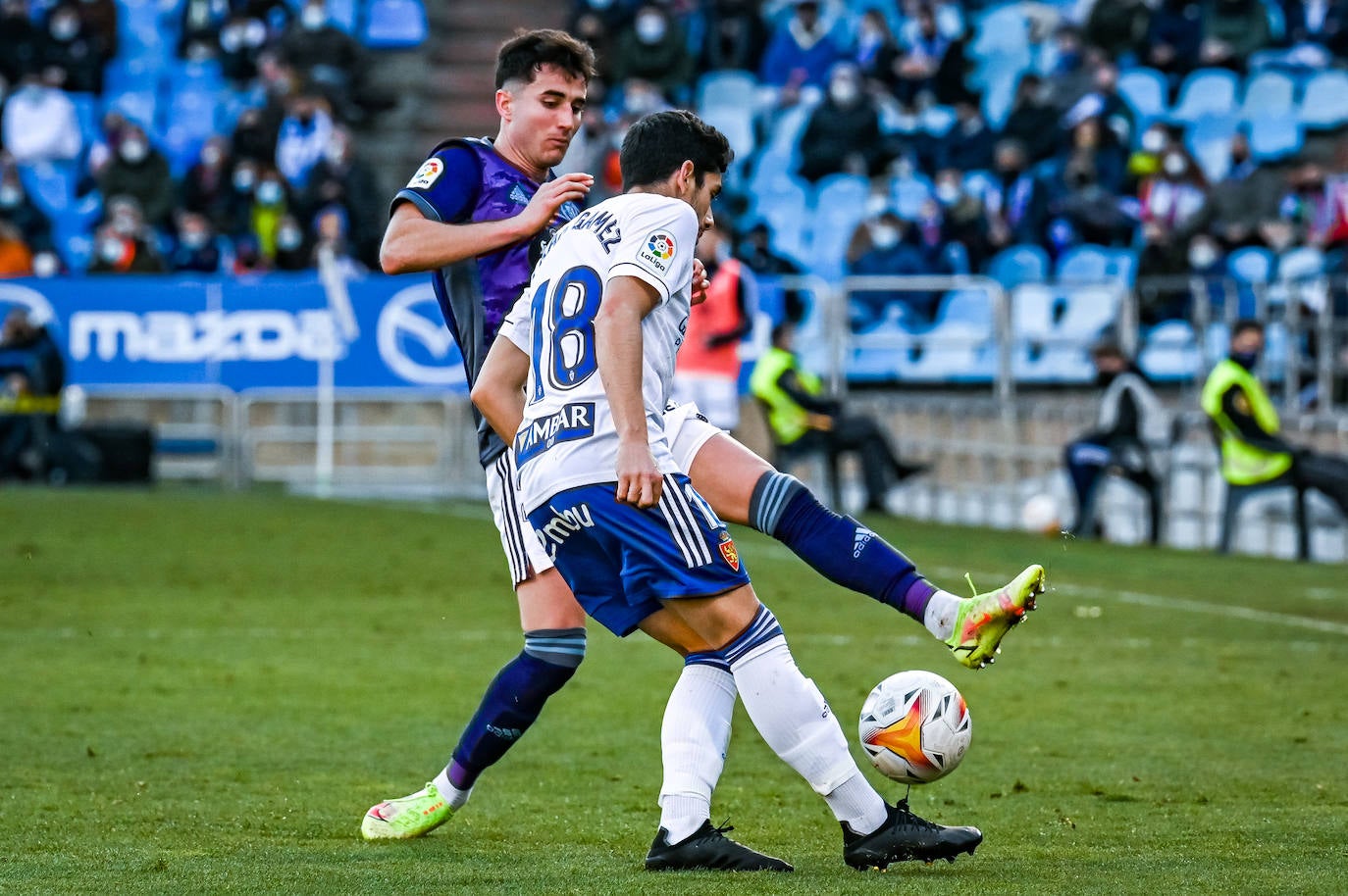 Partido entre el Real Zaragoza y el Real Valladolid, en La Romareda. 