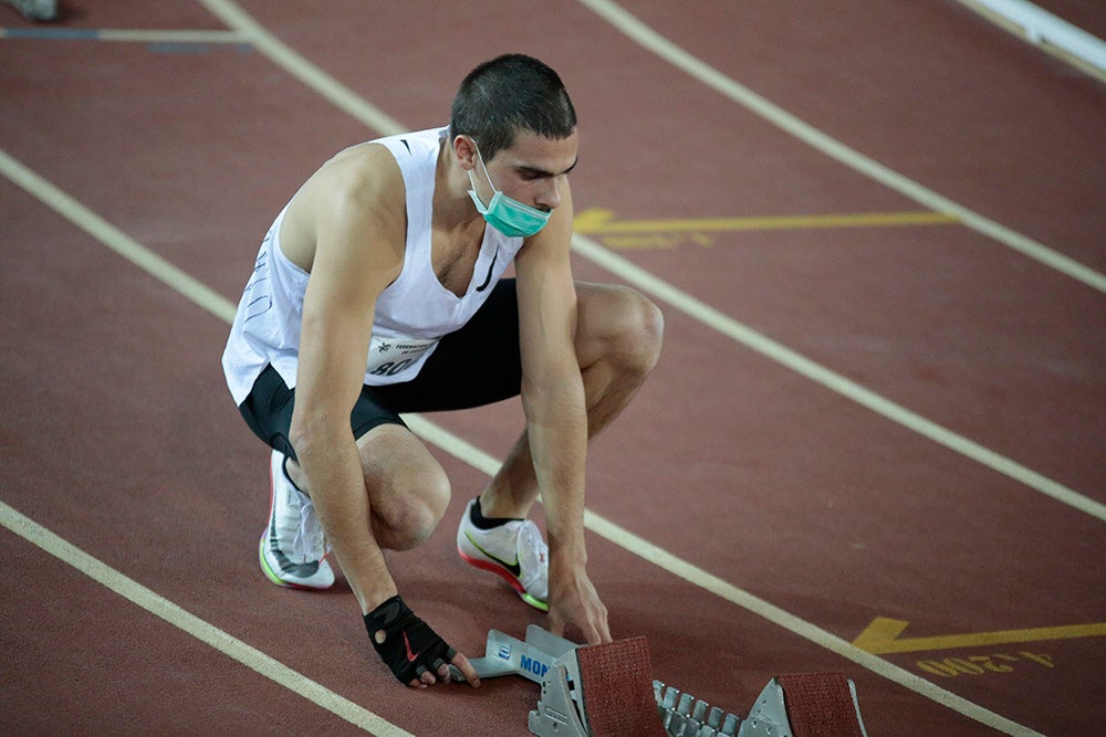 Bruno Hortelano, ilustres integrantes del 4x400, junto al salmantino Álvaro de Arriba, los grandes protagonistas de la tarde de atletismo en la Carlos Gil Pérez
