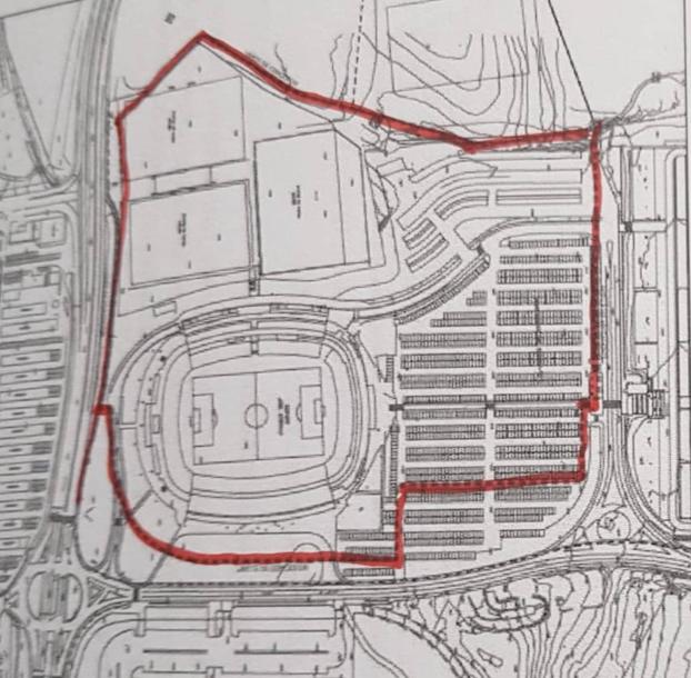 Espacio delimitado que ocupará la Ciudad Deportiva si se aprueba