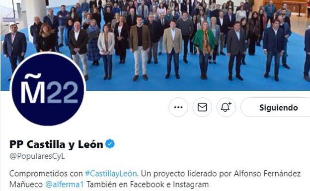 Portada de la cuenta de Twitter de los populares regionales, con el logo de campaña en circular.