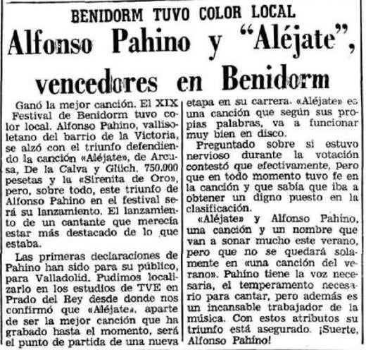 Noticia publicada por El Norte de Castilla el 13 de julio de 1977. 