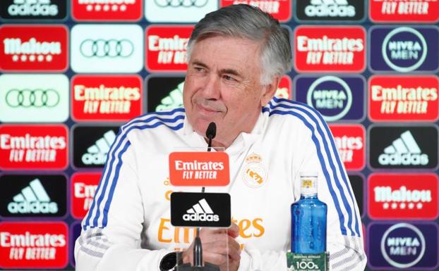 Carlo Ancelotti, en rueda de prensa. 