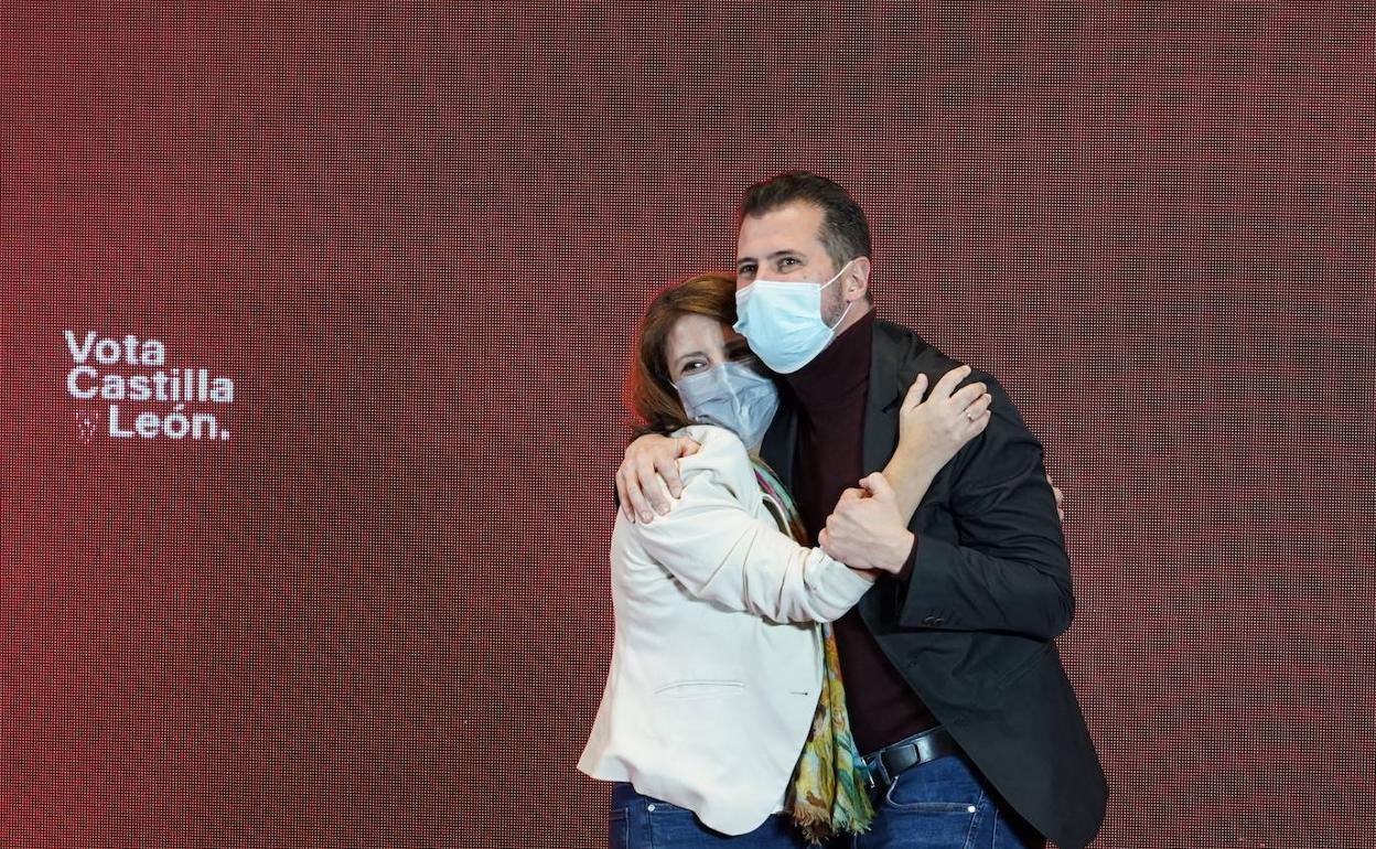 Acto público del candidato socialista a la Presidencia de la Junta, Luis Tudanca, con la vicepresidenta general del PSOE, Adriana Lastra. 