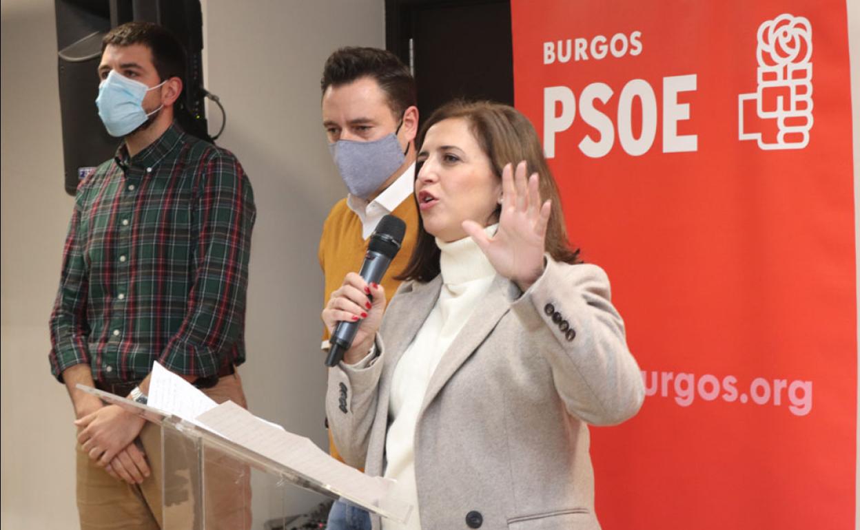 Esther Peña valora los resultados de las elecciones en Burgos, acompañada de Daniel de la Rosa y David Jurado.