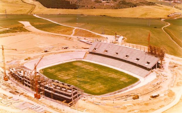 El estadio Zorrilla, en plena obra. 