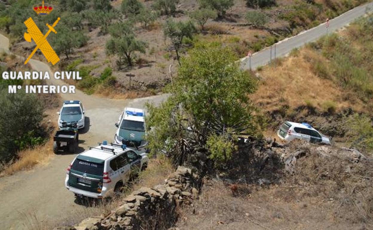 Dispositivo de la Guardia Civil para buscar a la mujer desaparecida. 