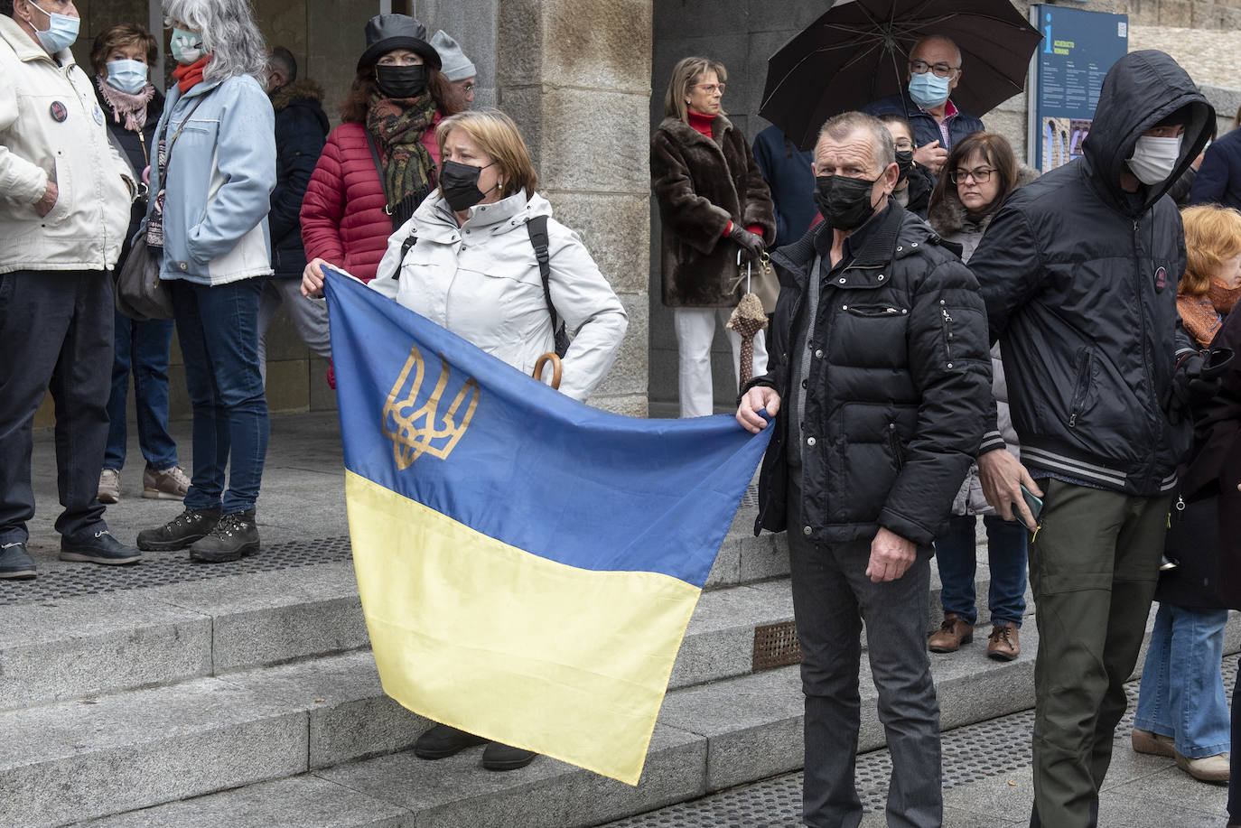 Protesta celebrada este sábado en Segovia contra la guerra.