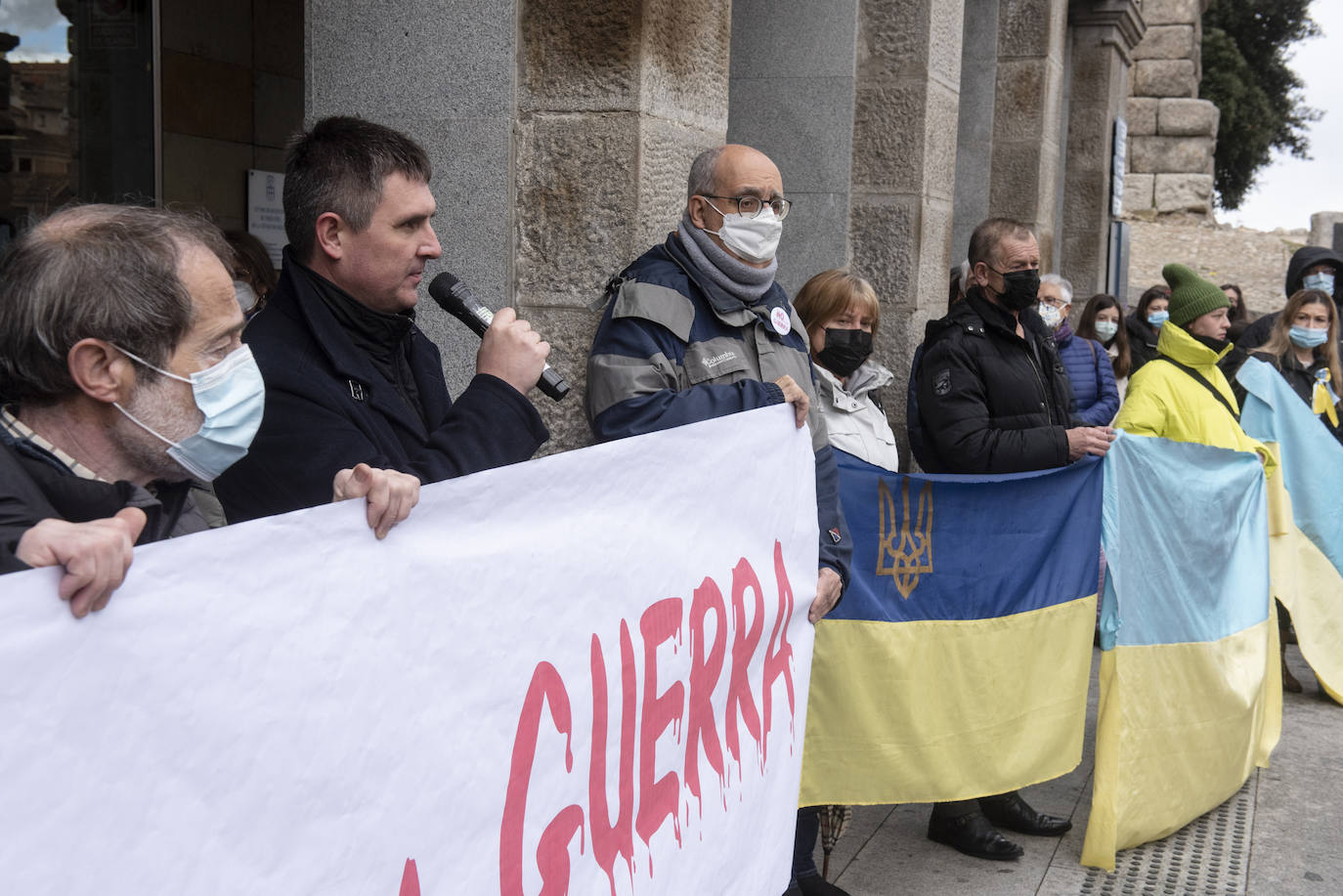 Protesta celebrada este sábado en Segovia contra la guerra.