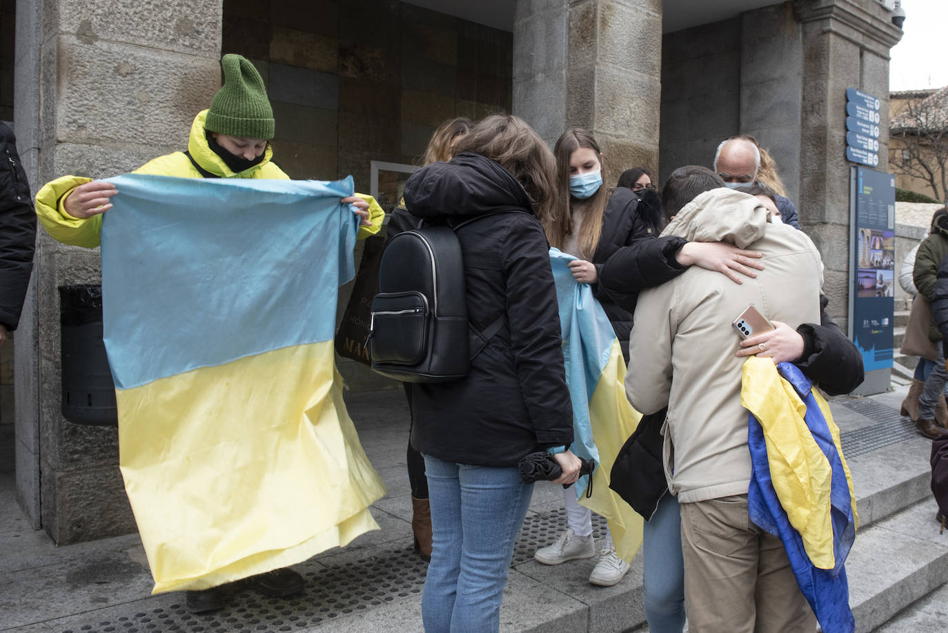 Protesta celebrada este sábado en Segovia contra la guerra.