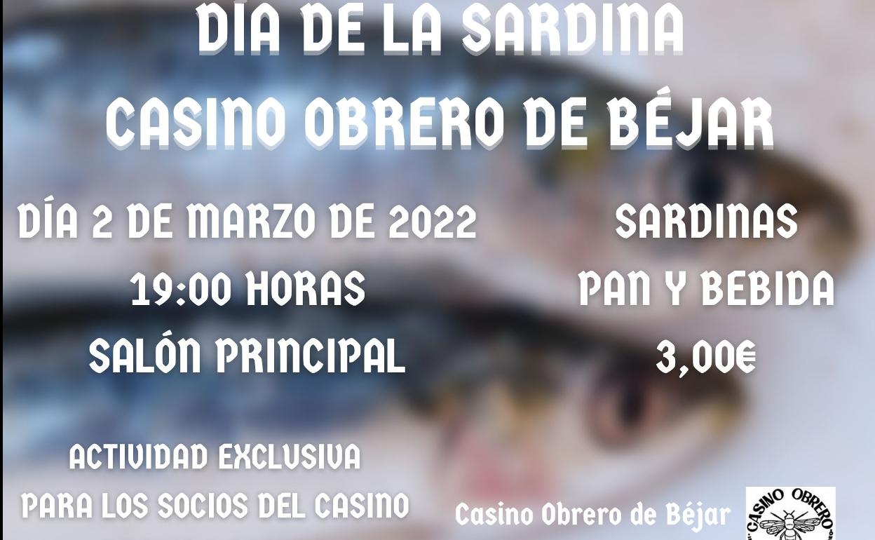 Cartel informativo sobre el acto del día de la sardina. 