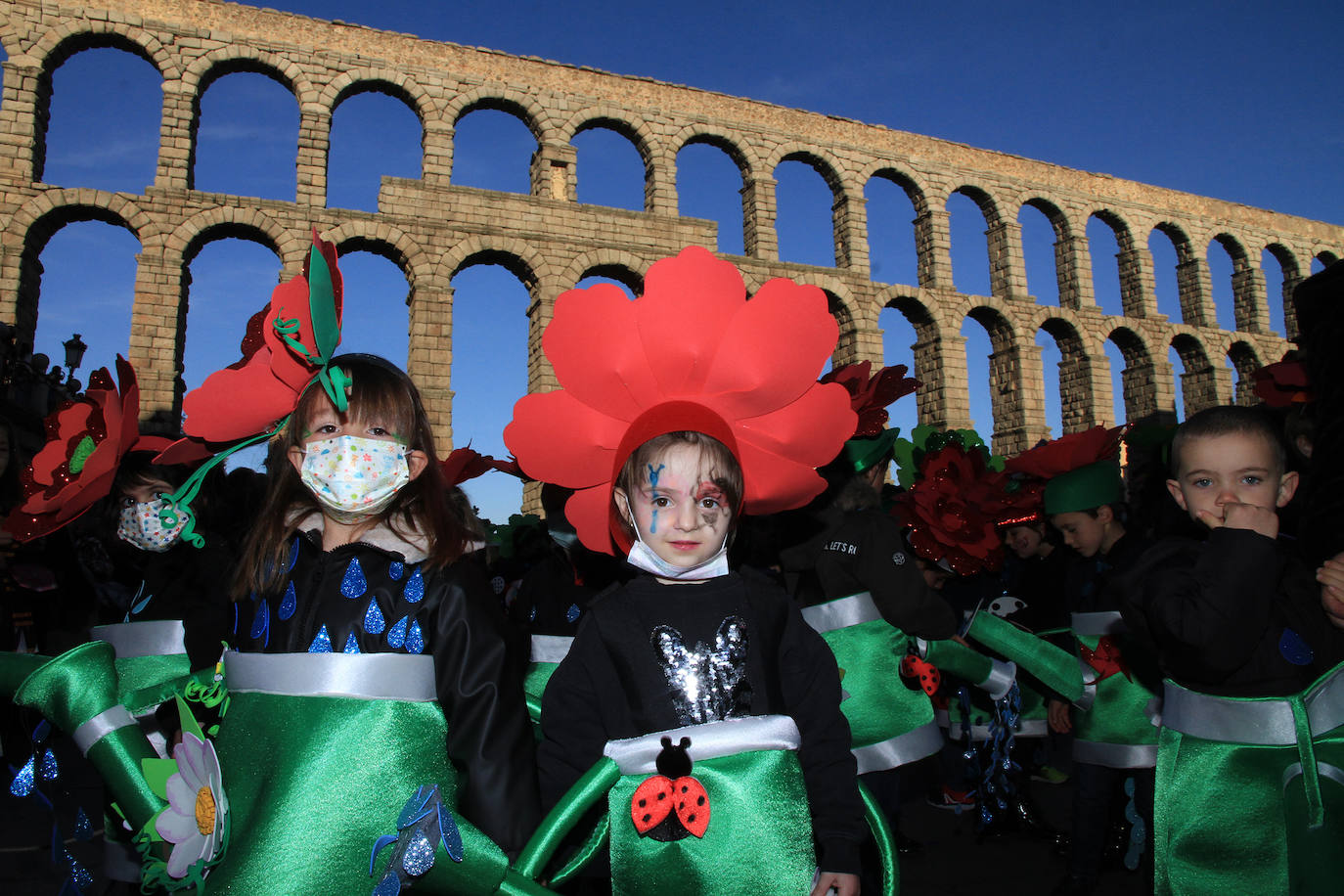 Participantes en el desfile infantil del carnaval de Segovia.