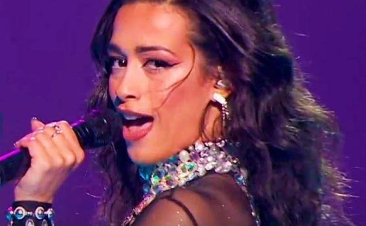 Chanel, durante su actuación en el Benidorm Fest. 