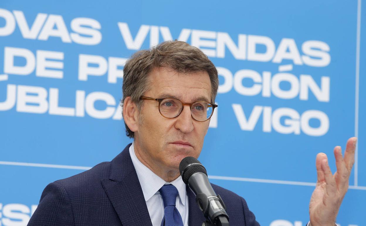 Alberto Nuñez Feijóo, este lunes en Vigo. 