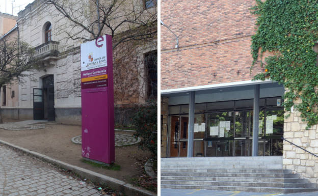 Entrada a los institutos Mariano Quintanilla y Andrés Laguna de Segovia.