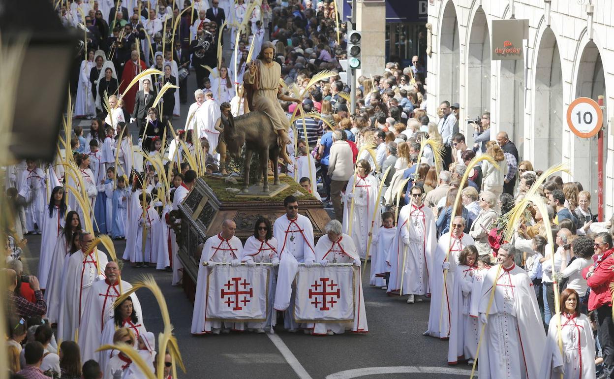 Procesion de La Borriquilla en Palencia.