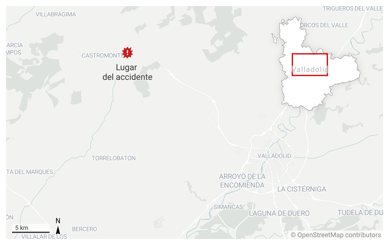 Herida tras salirse de la carretera con su vehículo en la provincia de Valladolid