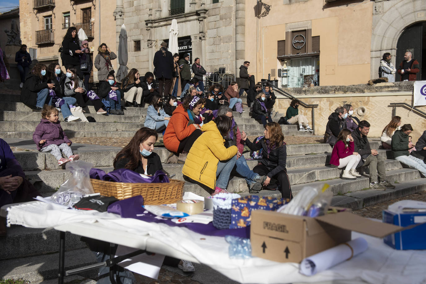 Manifestación del 8M por las calles de Segovia.