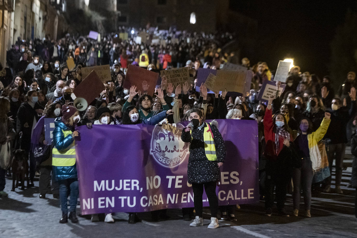 Manifestación del 8M por las calles de Segovia.