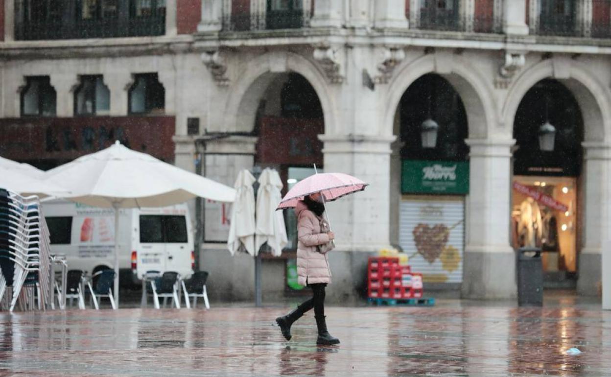 Lluvia en Valladolid a primeros de marzo. 