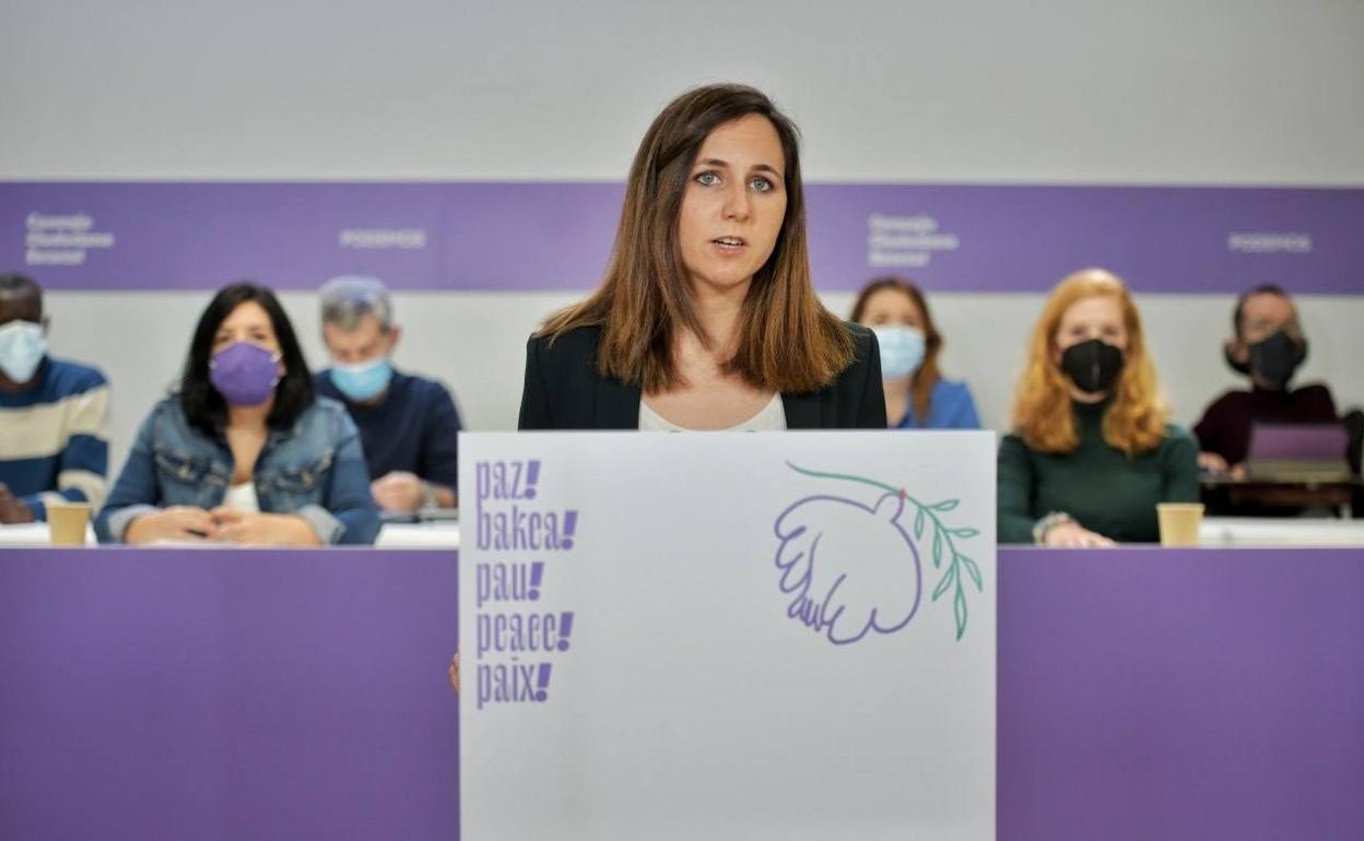 La secretaria general de Podemos, Ione Belarra, en una reunión anterior del Consejo Ciudadano Estatal. 