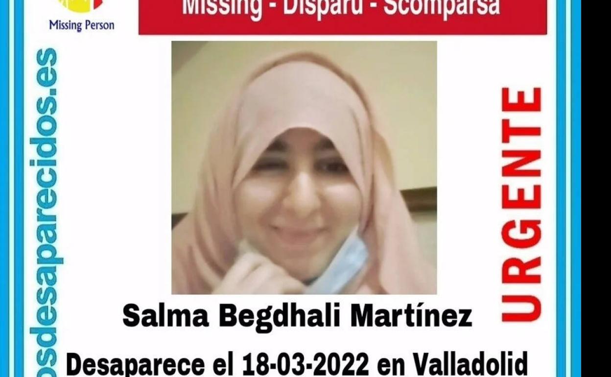 Cartel con la fotografía de la joven distribuido por la Asociación Sos Desaparecidos.