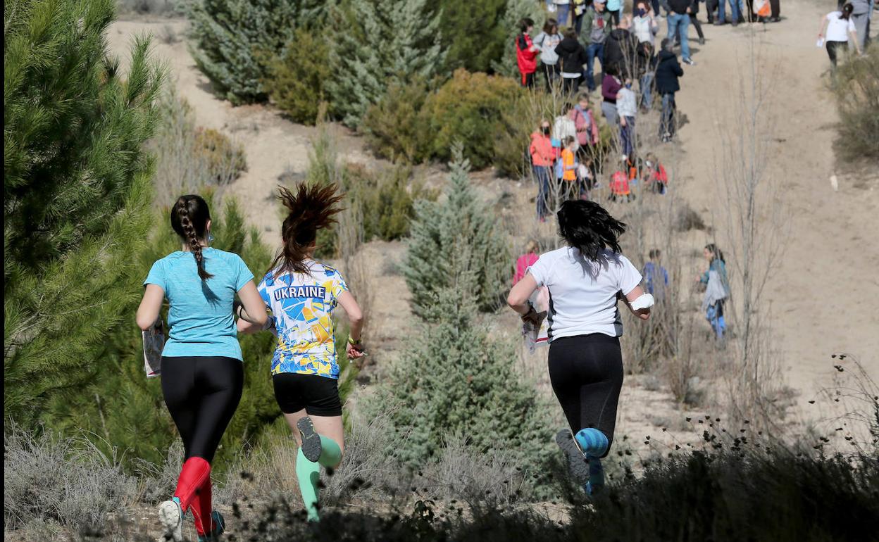 Imagen del transcurso de la prueba en los montes de Montemayor. 