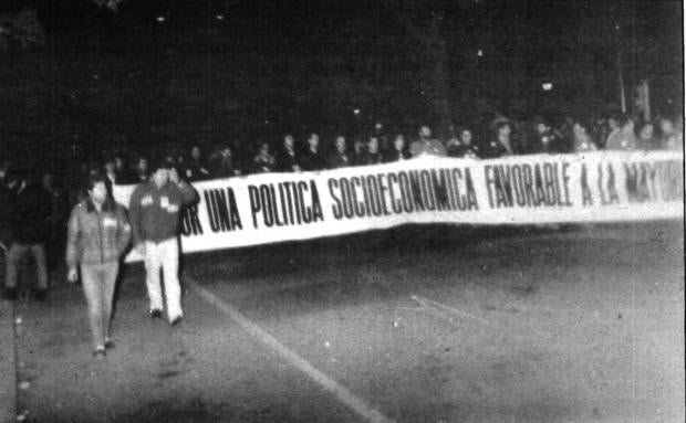 La manifestación de protesta del día de la huelga en Valladolid.