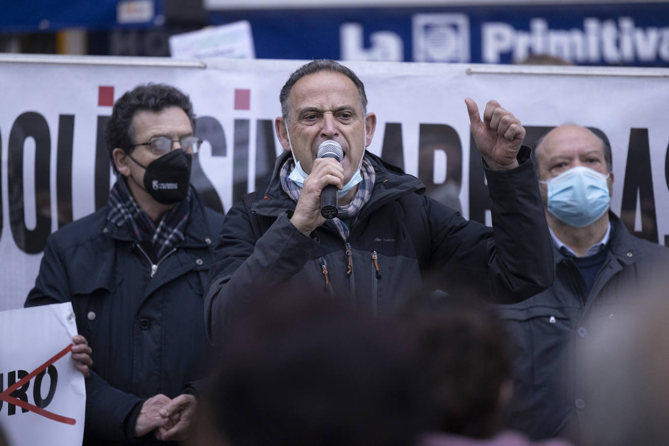 Imagen. Cecilio Vadillo, durante la manifestación.