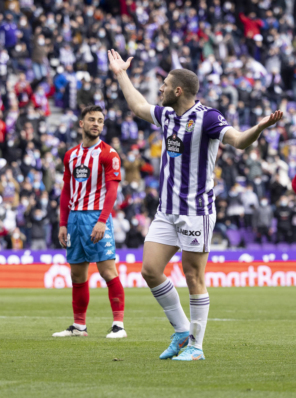 Partido entre el Real Valladolid y el Lugo, este sábado en Zorrilla. 