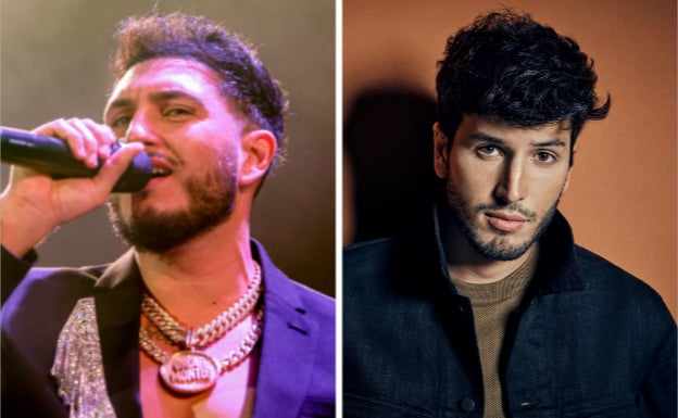 Los cantantes Omar Montes y Sebastián Yatra.