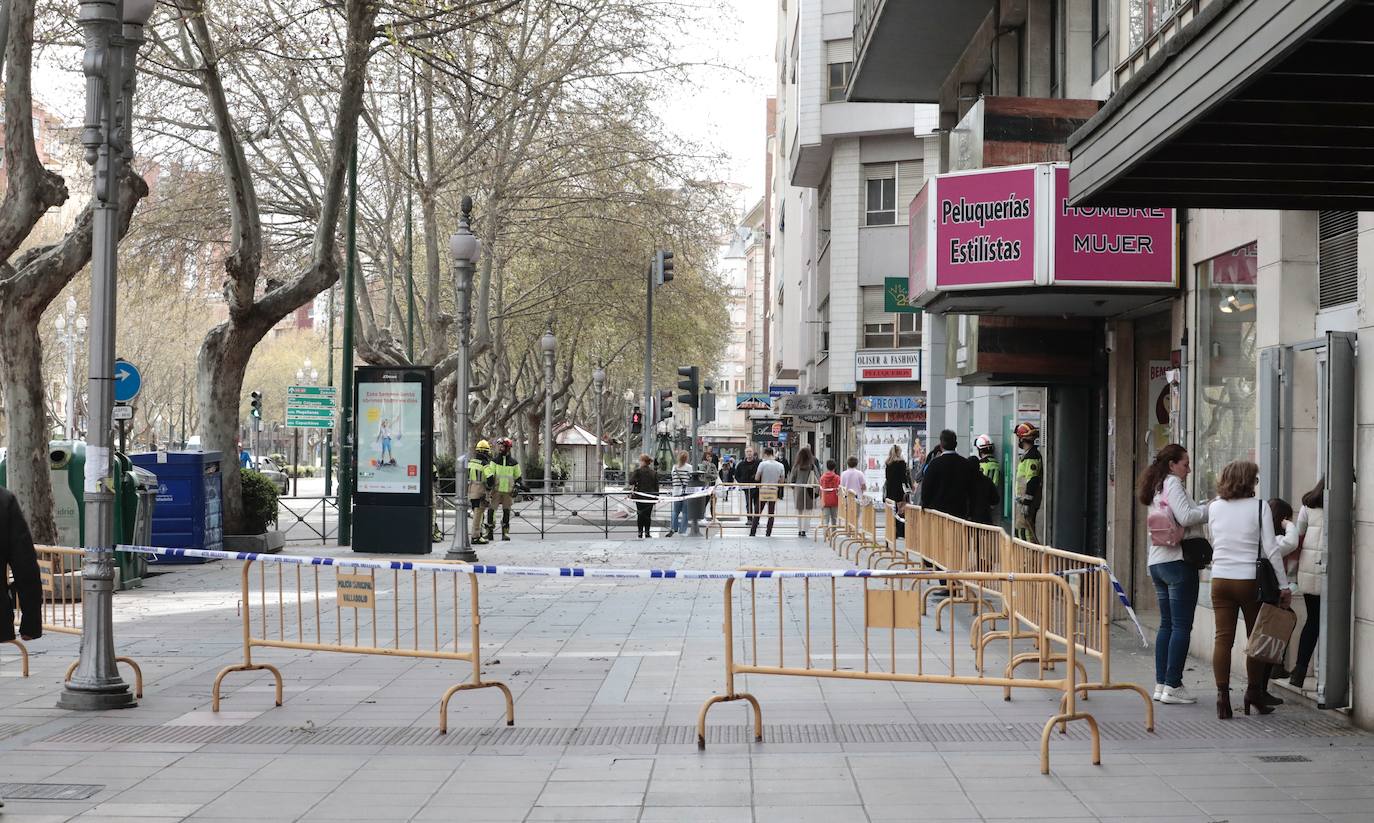 Fotos: Caída de cascotes en el Paseo de Zorrilla de Valladolid