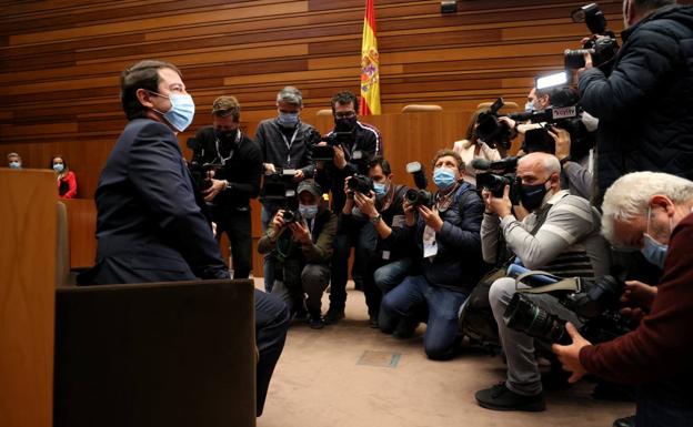 Mañueco, tras tomar posesión como presidente de Castilla y León. 