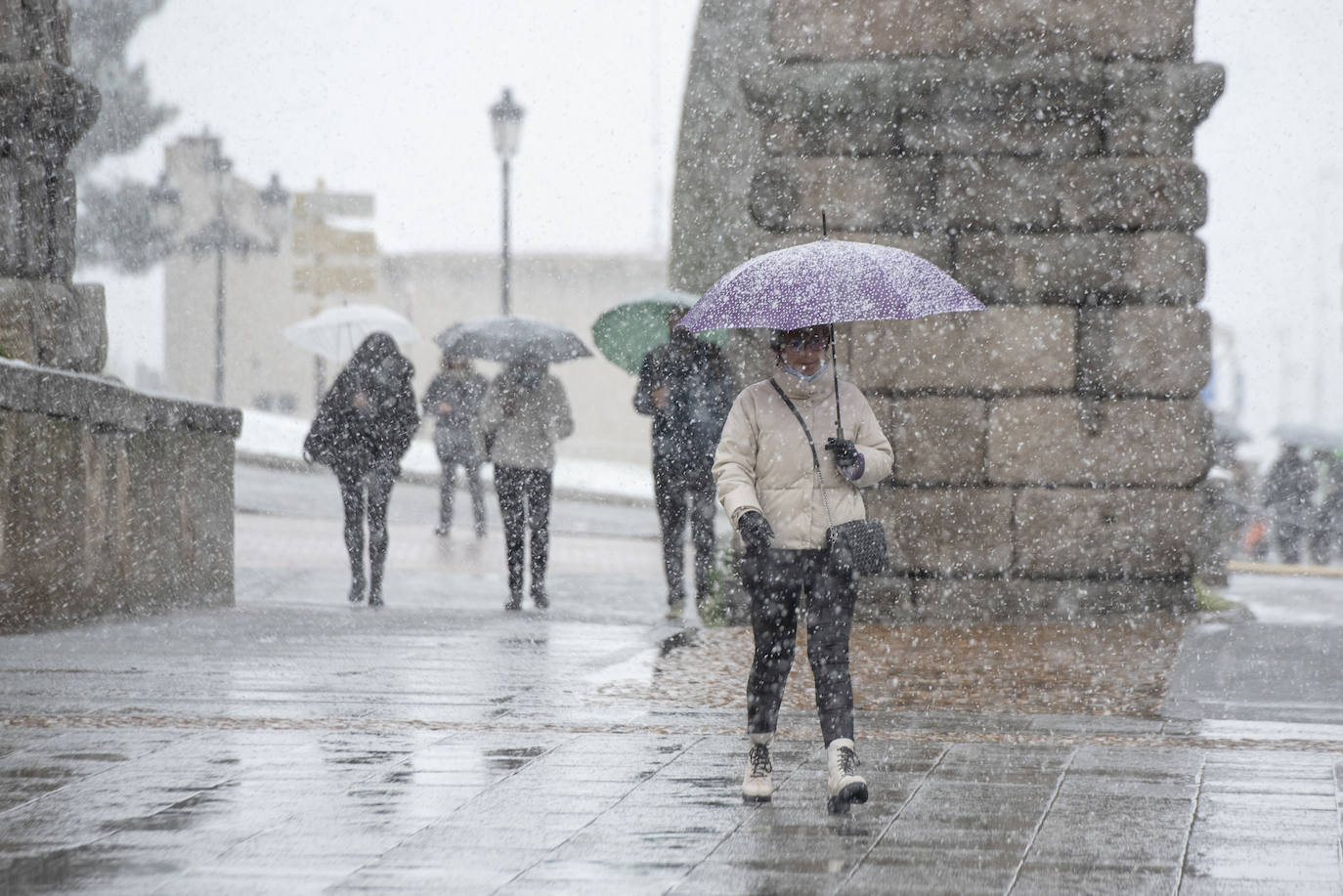 Nevada en Segovia este miércoles.