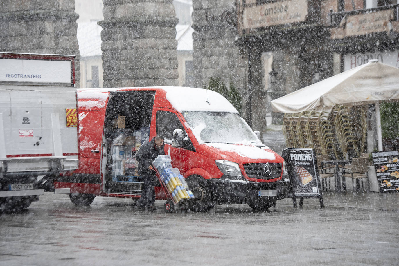 Nevada en Segovia este miércoles.