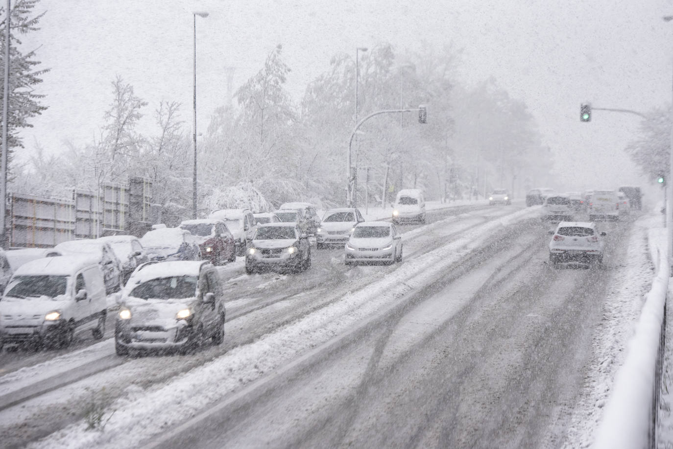 Nevada en Segovia este miércoles.